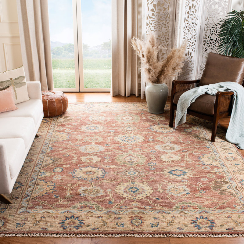 Samarkand 100 One Hundred Eleven Area Rug In Red / Beige, Rectangle 8' x 10'