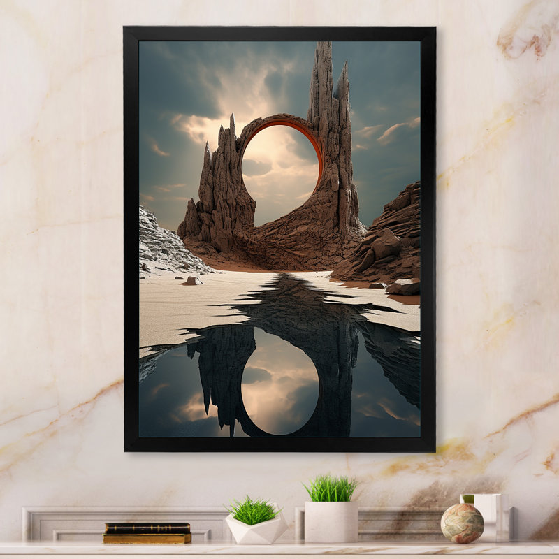 «Mind-Blowing», art mural surréalisme, H 20 po x l 12 po x P 1 po, Cadre photo noir simple