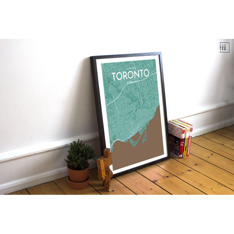 « toronto city map », reproduction d’impression sur affiche en nature, H 27,6 po x l 19,7 po