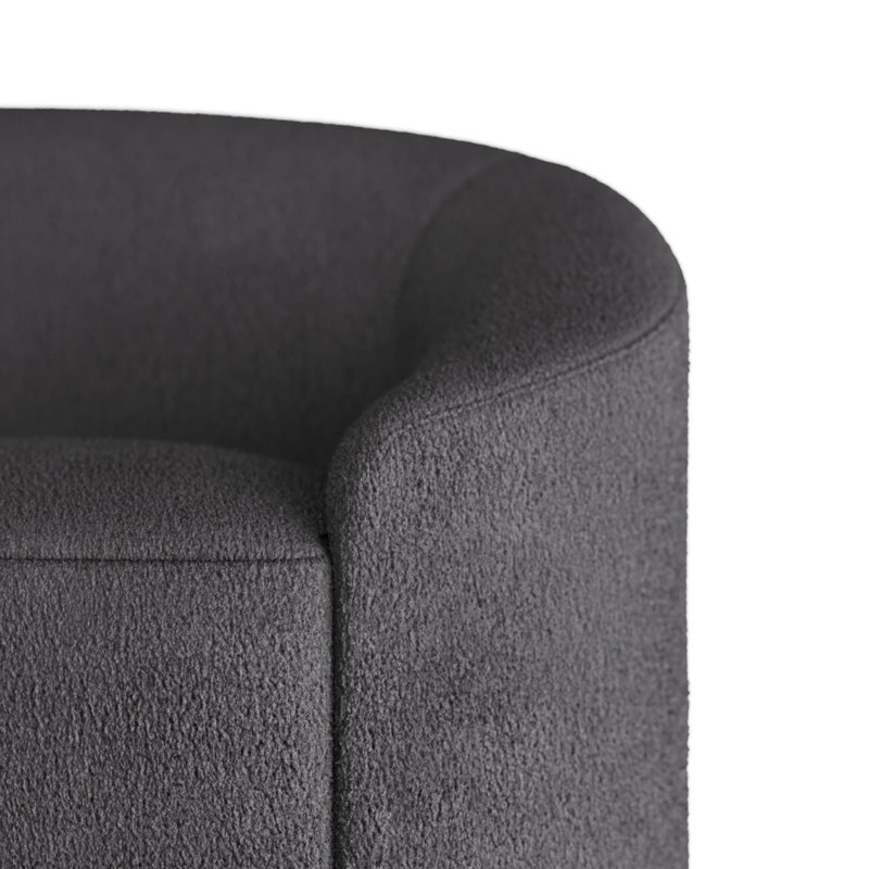 Turner Small Sofa Paprika Velvet, 29.5"H x 108"W x 34"D, Black Velvet, White Oyster