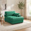 Chaise longue surdimensionnée en velours côtelé gris avec accoudoirs et coussins décoratifs Bentura-1650245304-1650880634