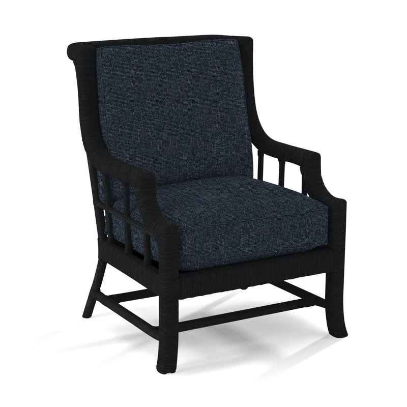 Fauteuil Lafayette, Noir, noir, noir, noir, Performance Crypton bleu marine; 0822-61
