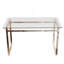 Table de salle à manger rectangulaire moderne en verre pour 4 à 6 personnes, plateau en verre trempé, pieds chromés argentés, utilisation polyvalente dans la cuisine et le salon