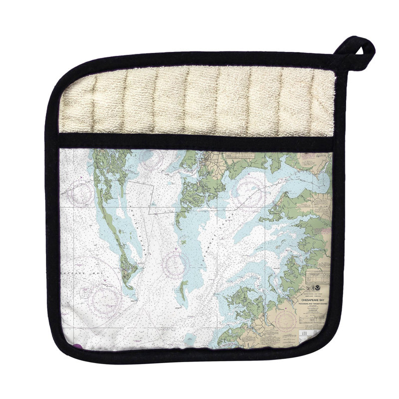 Betsy Drake Interiors Polyester Potholder, Beige/Green/Blue