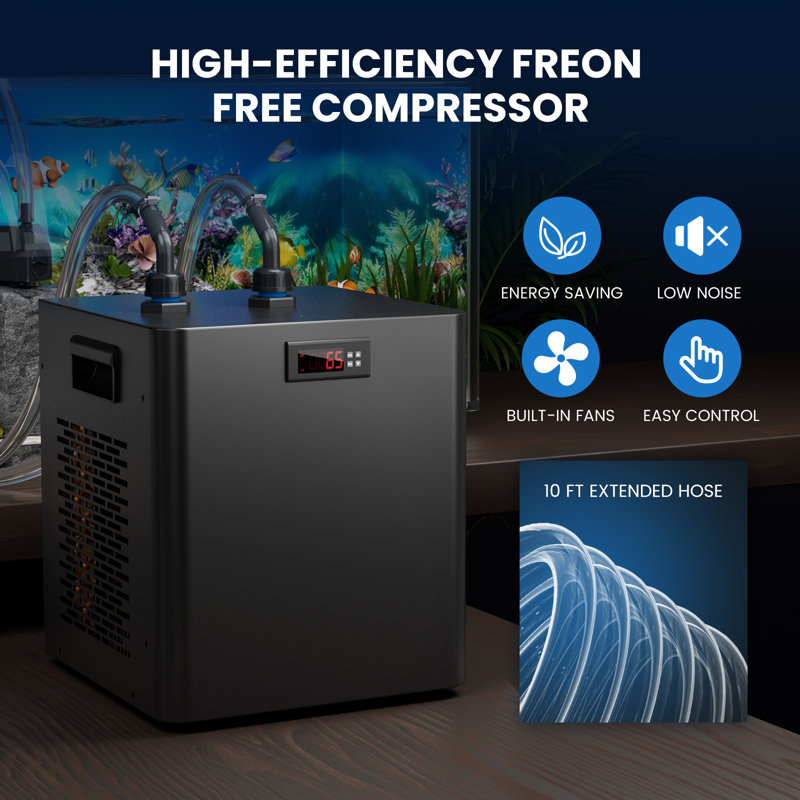 79 gal/300L Water Chiller, 1/3 HP Pure Titanium Pump with Silent Operation for Aquarium Plant Axolotl