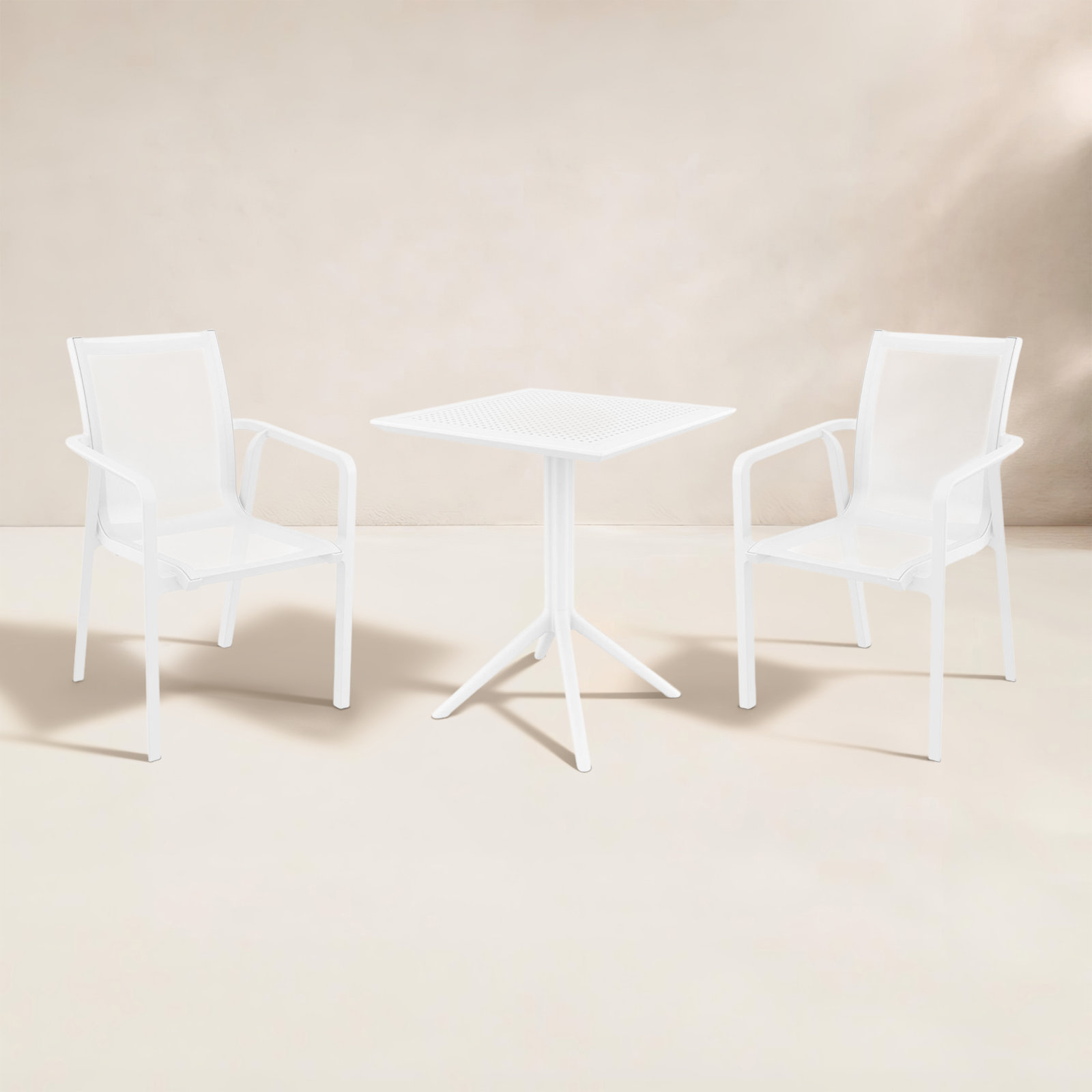 Farrah Square 2-Person Bistro Set, White