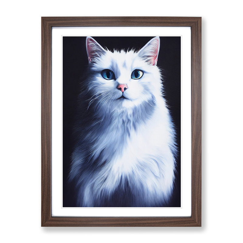 Kitty Cat - Wall Art, 64cm H x 46cm W x 2cm D, Walnut