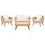 Avriana Wicker 4 - Person Garden Lounge Set with Cushions-158859630