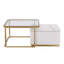 Table basse gigogne moderne 2 pièces avec tiroirs et pieds dorés électrolytiques de 27,6 po Modern-599864719