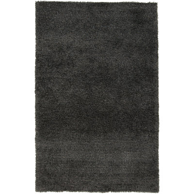 Tapis noir tissé à plat à la main Matias