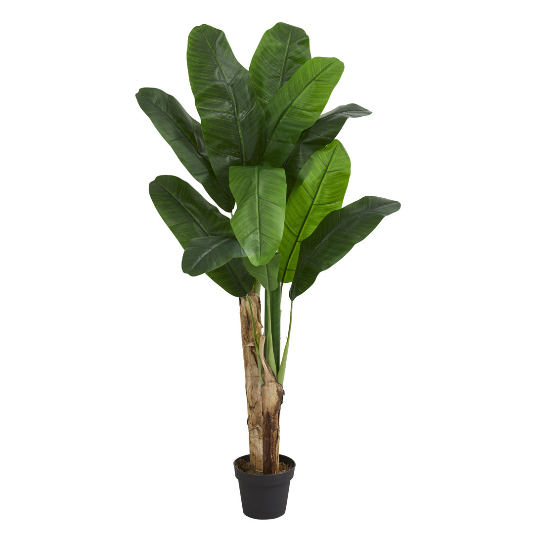 48'' Faux Banana Leaf Tree in Planter Bay Isle Home™