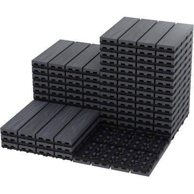 Interlinked-Style Composite Deck Tiles 12"x12"