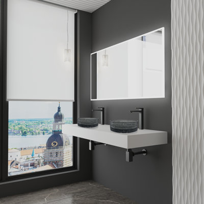 Lavabos vasques décoratives rondes 16 "avec base blanche 60" Scotch
