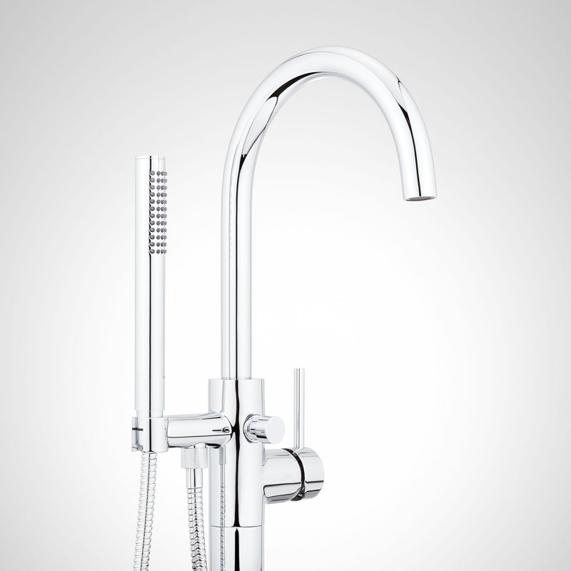 Lexia Floor Mounted Tub Filler Faucet and Valve, Chrome
