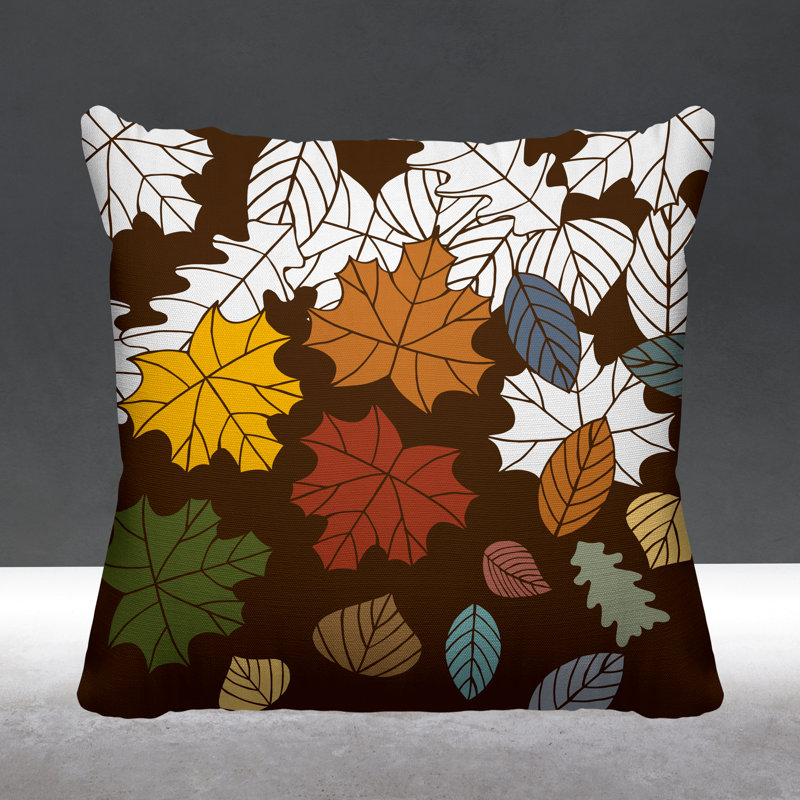 Coussin intérieur / extérieur Collin Maple Leaf, 15 po x 15 po, Terre cuite, Carré