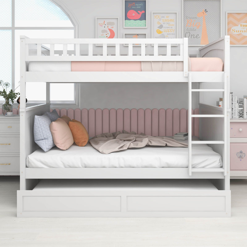 Darleta Kids Full Over Full Bunk Bed with Trundle, White