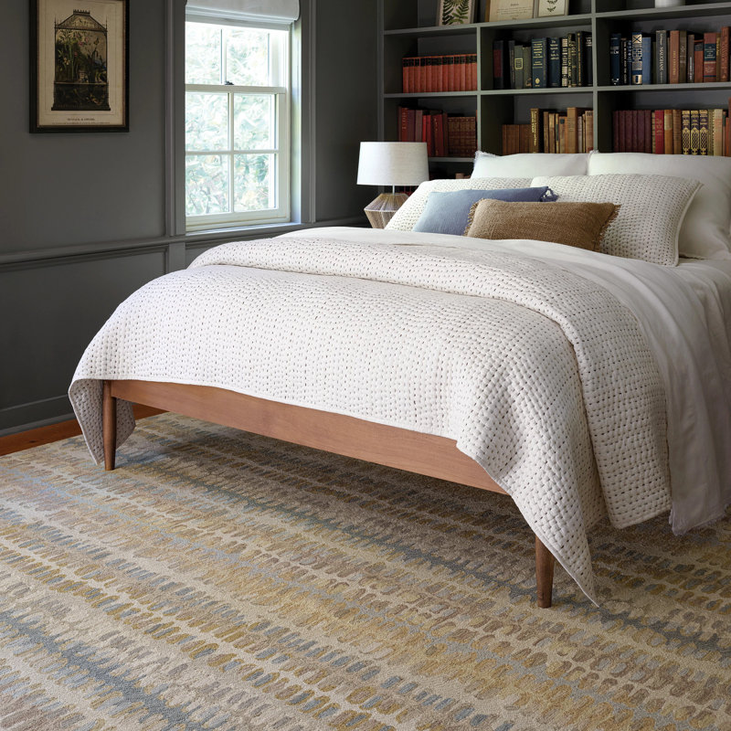 Paint Chip Natural Hand Micro Hooked Wool Rug, Rectangle 3' x 5'