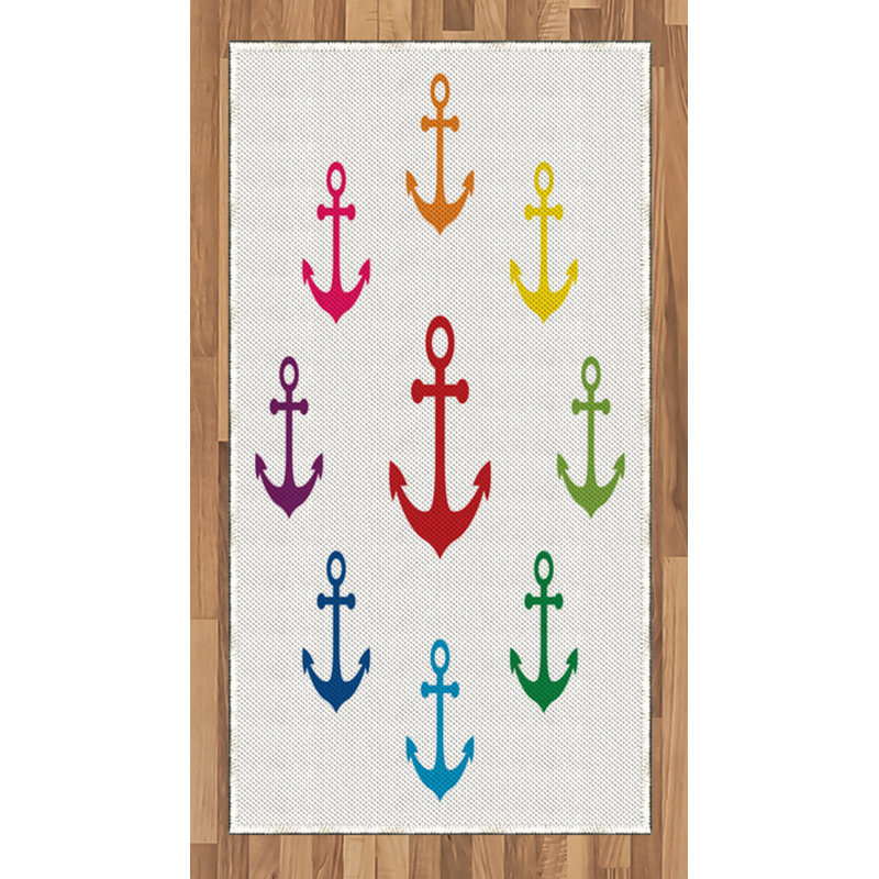 Anchor High Density Long Fiber Poly Threads Decorative Area Rug Carpet, Rectangle 2'7" x 5'