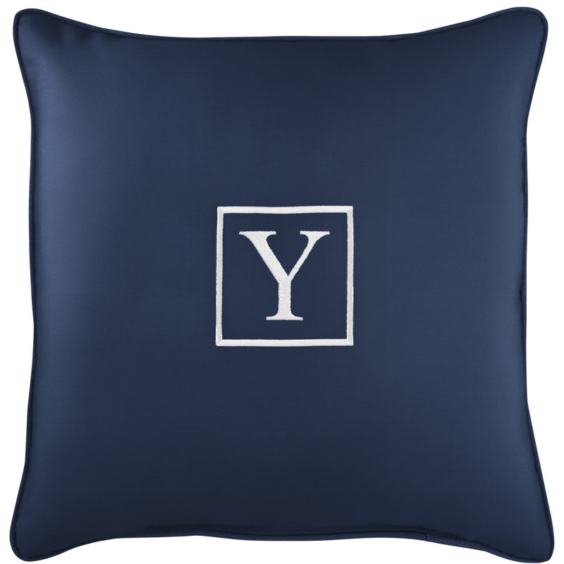 Kettil Embroidered Sunbrella® Outdoor Throw Pillow, Canvas Navy Sunbrella® Canvas, Y