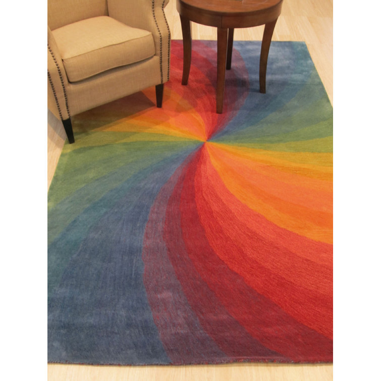 Hanchett Classic Rainbow Multicolor Hand Tufted Area Rug