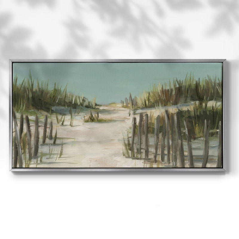 Warm Dunes II - Toile tendue avec cadre encadré - Prêt à accrocher, H 17 po x l 33 po, Argent argent