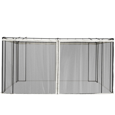 Outsunny 10' X 13' Replacement Mesh Sidewall Netting For Patio Gazebos And Canopy Tents With Zippers (Sidewall Only)