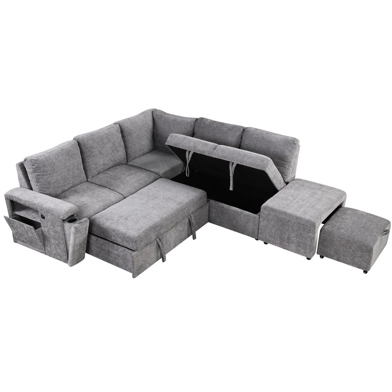 En forme de L avec espace de rangement - Hublots et porte-gobelets pour espaces de vie Design moderne Compartiments spacieux, style de vie, bureau, appartement