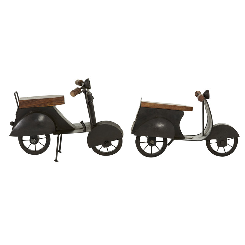 Ensemble de sculpture 2 pièces scooter, Noir
