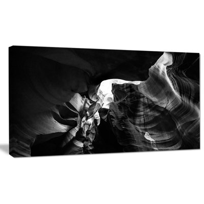Wrapped Canvas Graphic Art - Black & White Antelope Canyon