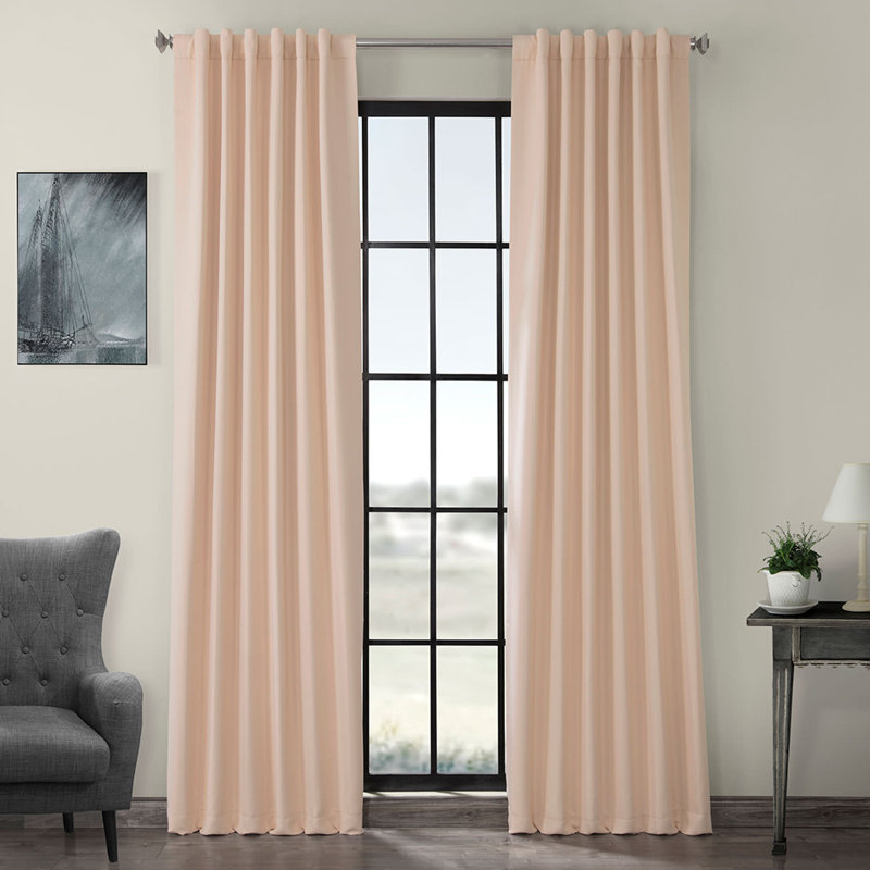 Betria 50" W Polyester Room Darkening Single Panel Curtain, 50" W x 108" L, Bellini Peach