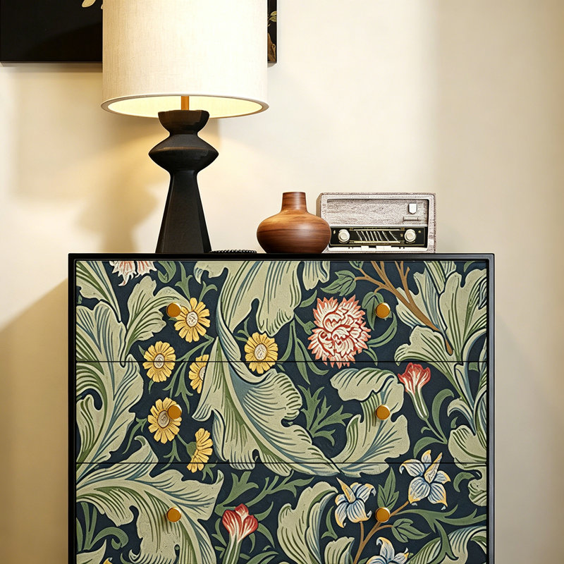 Commode de salon à cinq tiroirs en bois massif