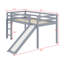 Lit mezzanine bas avec glissade, échelle, barrières de sécurité-294924944