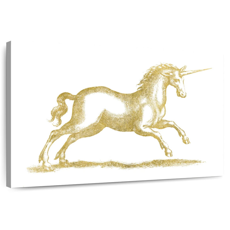 Kelan Golden Unicorn Fantasy, H 34 po x l 51 po