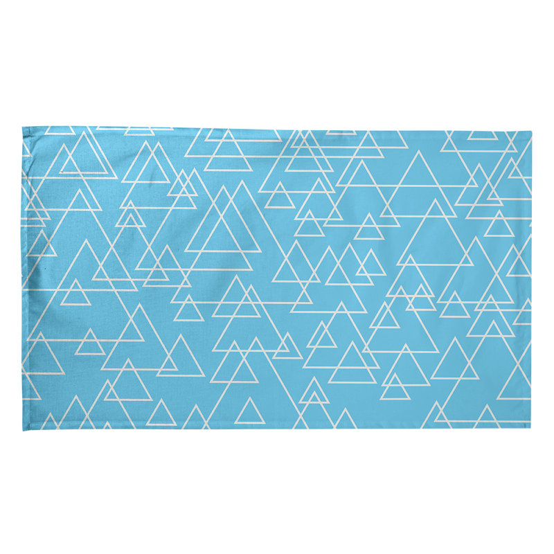 Serviette de thé en triangles de dispersion, Bleu, Sergé de coton