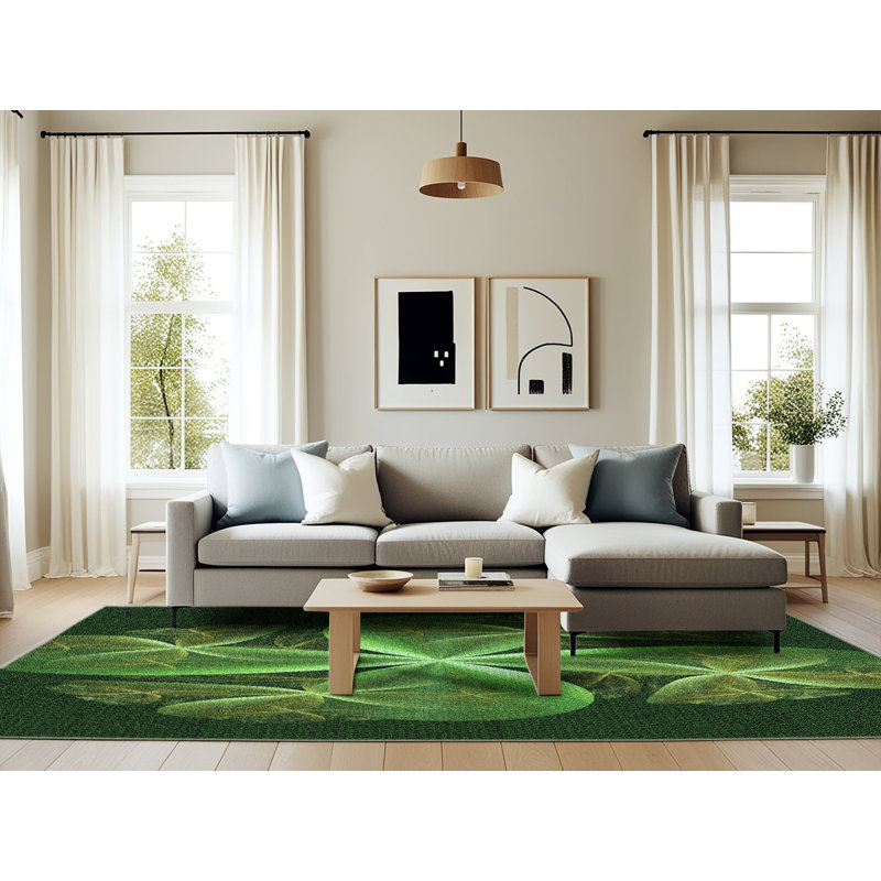 Floral Indoor Rug, Rectangle 6' x 9'
