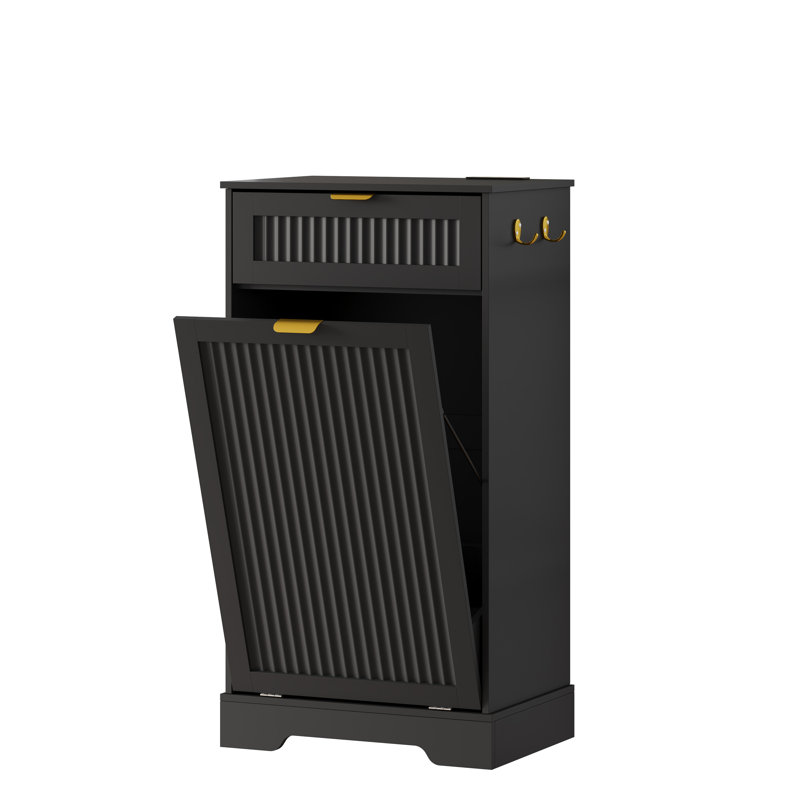 Armoire à poubelle basculante de 49 litres avec contrôle des odeurs, Black
