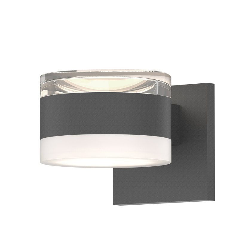 Reals LED Outdoor Armed Sconce, Gray, Frosted White