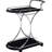 2 Black And Glass Shelf Bar Cart For Contemporary Dining Room, Featuring Storage 26.5 Inches Wide Metal With Offering Smooth Movement Additional Display, 34.56 Tall