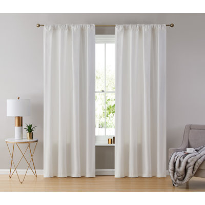 Monroy Velvet Solid Color Curtain Panels Set