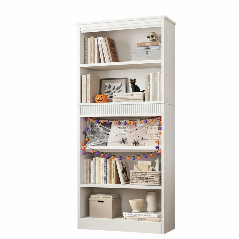 180.1cm H x 30.2cm W Standard Bookcase, White