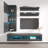 Lomas 63" Modern Floating Wall Mounted Entertainment Center with 16-Color LED Lighting, High Gloss Finish-1643201162
