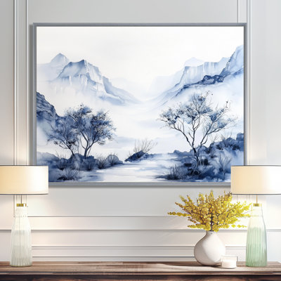 «Aqua Minimalist Canyon Landscape I - Canyon & Desert», reproduction d'art mural