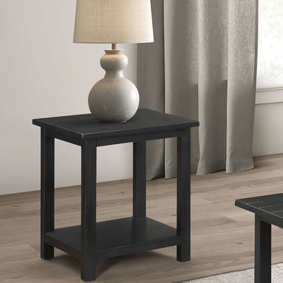 Table de bout en bois avec tablette