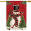 Drapeau de maison de Noël pour l'extérieur en forme de bonhomme de neige avec écharpe ColorX