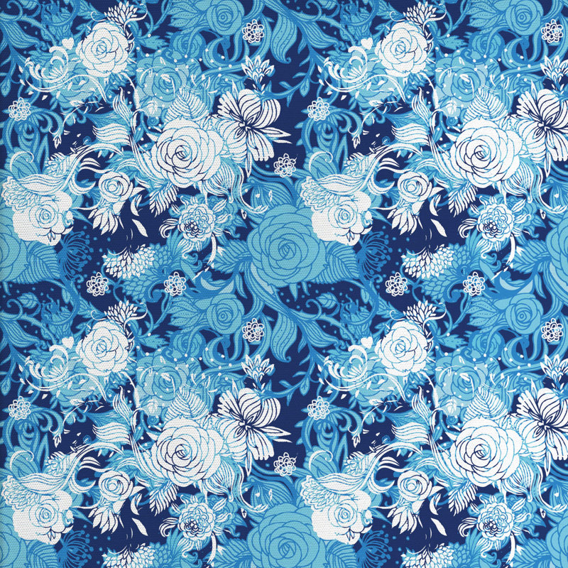 Tissu floral, H 36 po x l 58 po x P 1 po