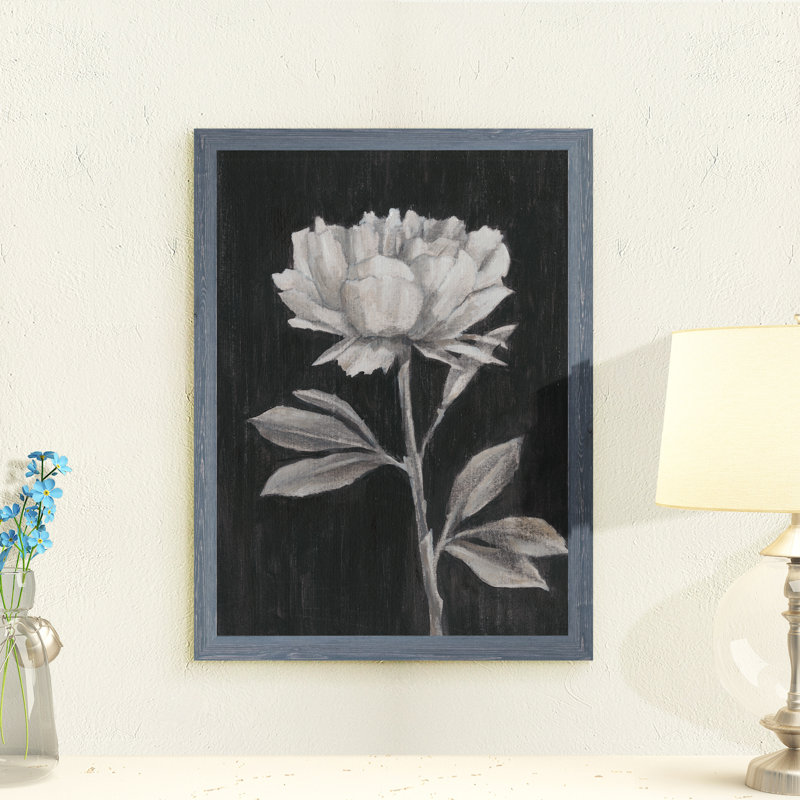 «Black and White Flowers III» par Paul Cezanne - Peinture sur toile encadrée, H 28 po x l 38 po x 1,25 po