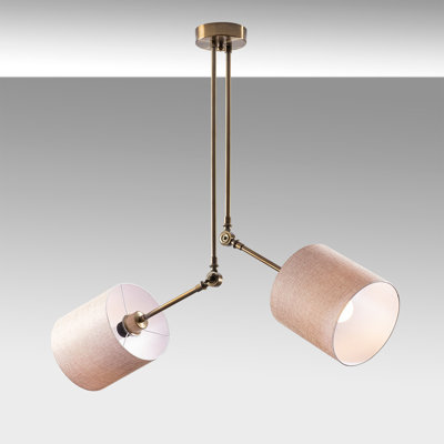Luminaire suspendu cylindrique unique à 2 lumières
