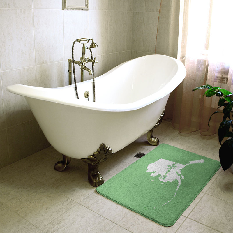 Tapis de salle de bain fairbanks alaska, l 21 po x L 34 po, Vert, Fairbanks AK