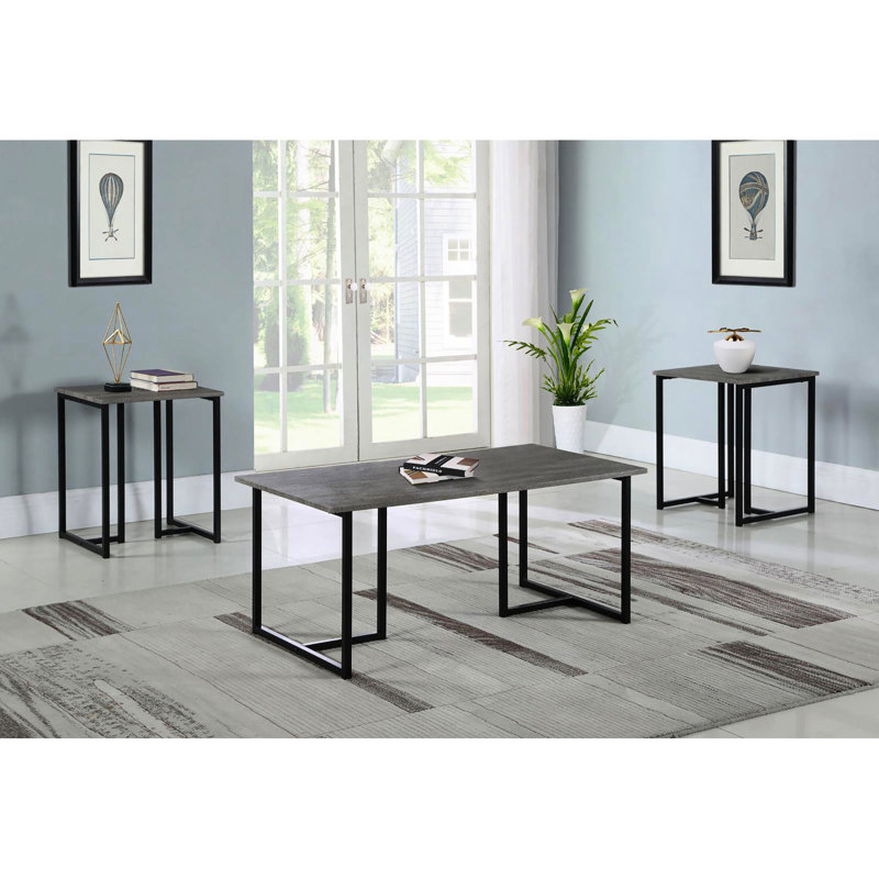 Occasional avec gris et noir - 3 tables basses et tables de bout