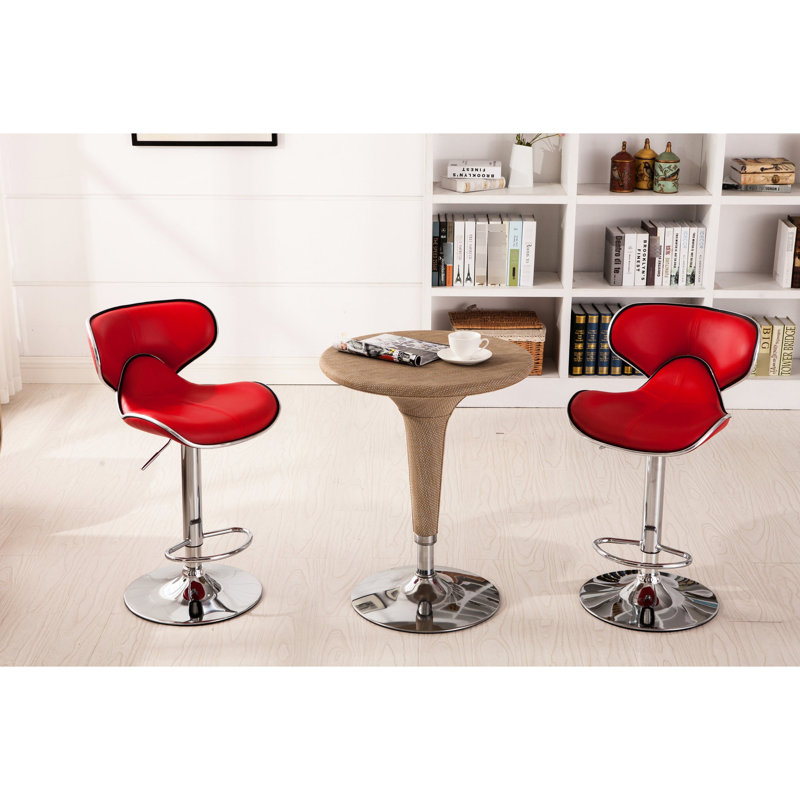 2 - Réglable, - Base, siège en similicuir avec paire de coussins pivotants, hauteur réglable de 34 po à 42,5 po, l 17,75 po x P 21,25 po, 360 degrés